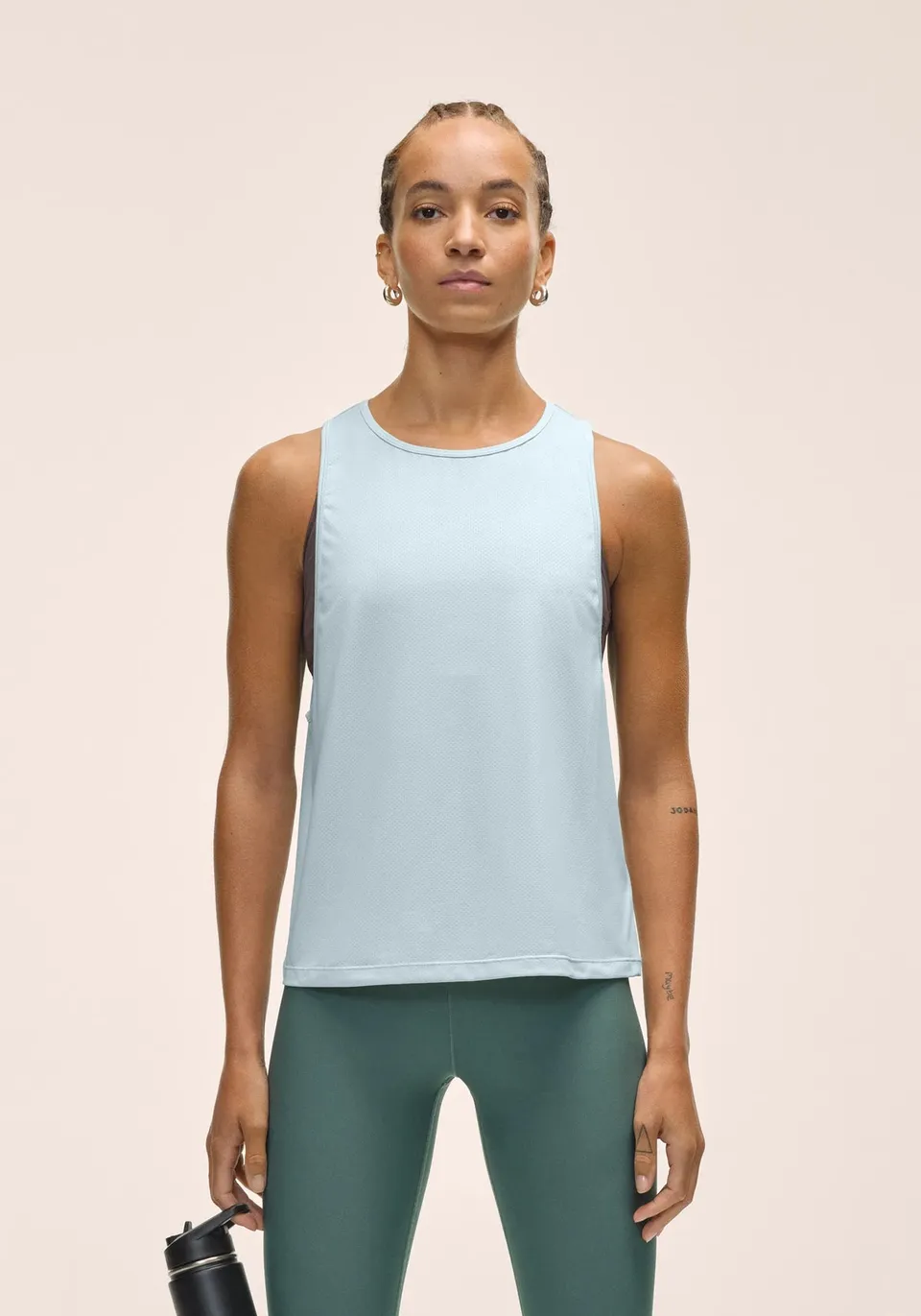 Casall Laser Mesh Flow Tank canotta sportiva azzurra mesh