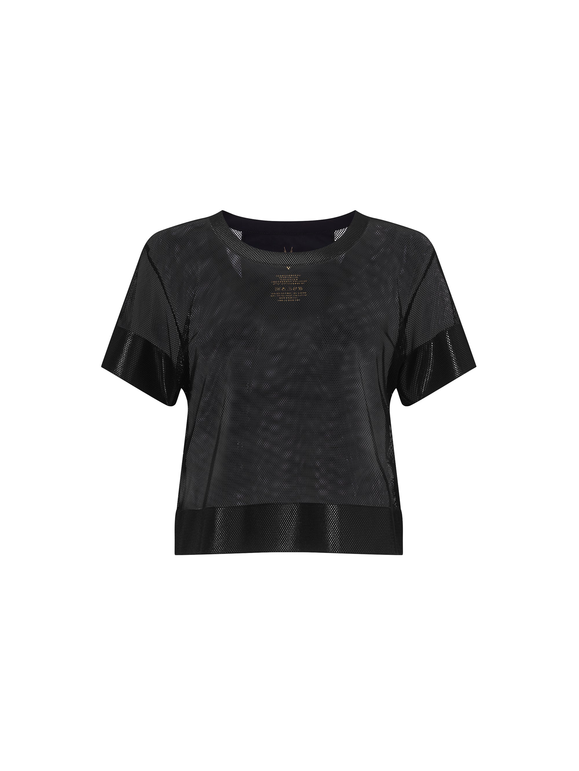 Lucas Hugh Mesh Crop T-Shirt maglietta nera traspirante