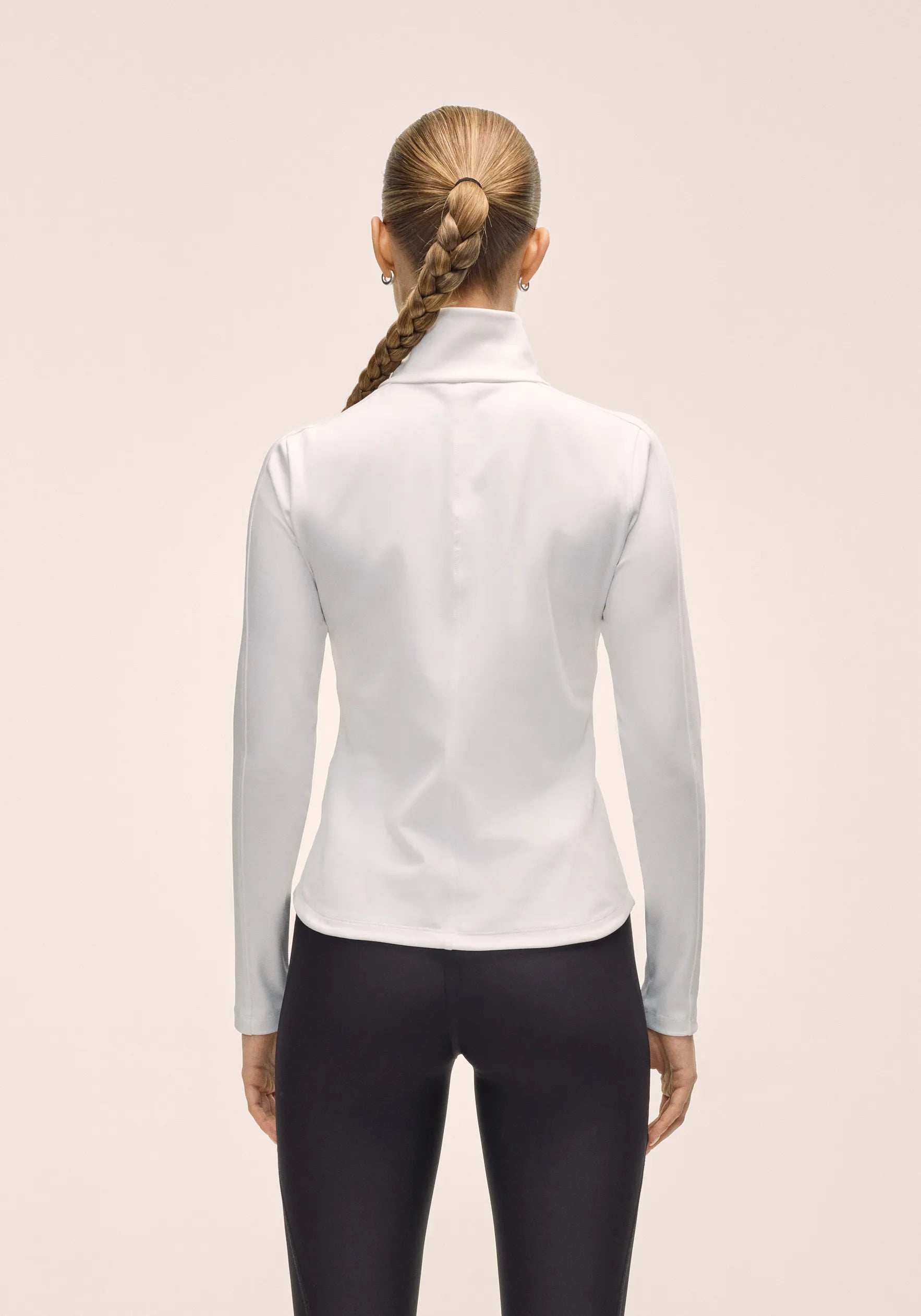 Casall Serene Half Zip maglia bianca manica lunga