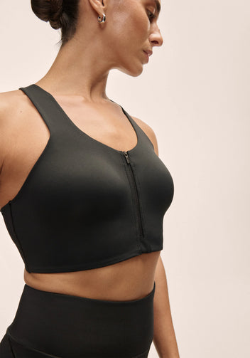 Casall Impact Zip reggiseno sportivo nero alto sostegno