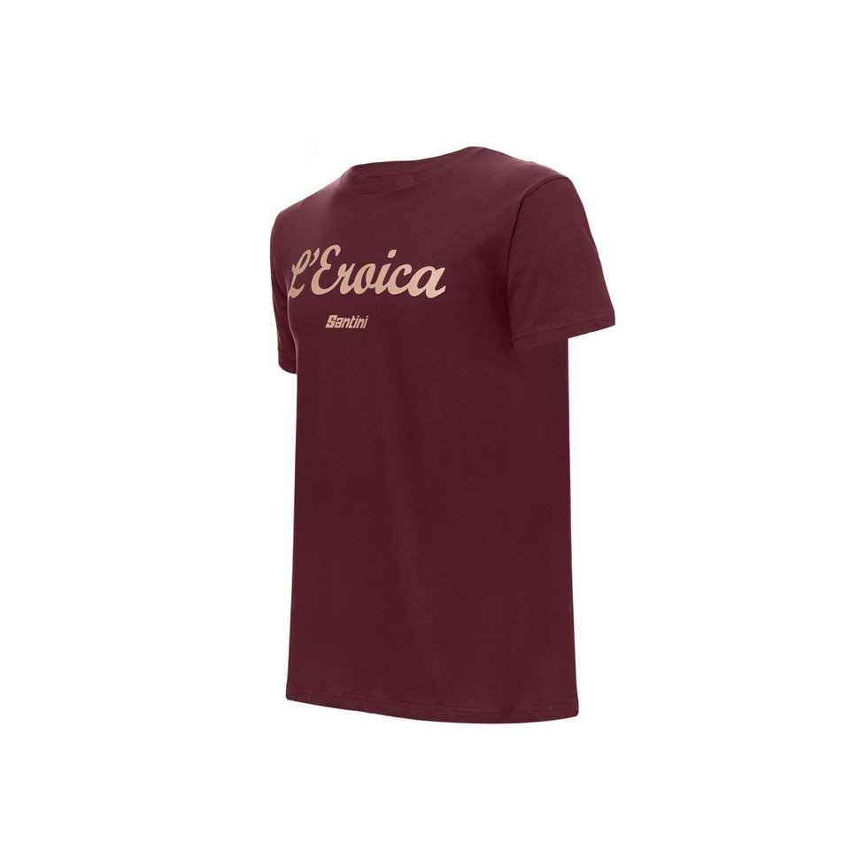L'Eroica T-shirt cotone bordeaux vestibilità regolare