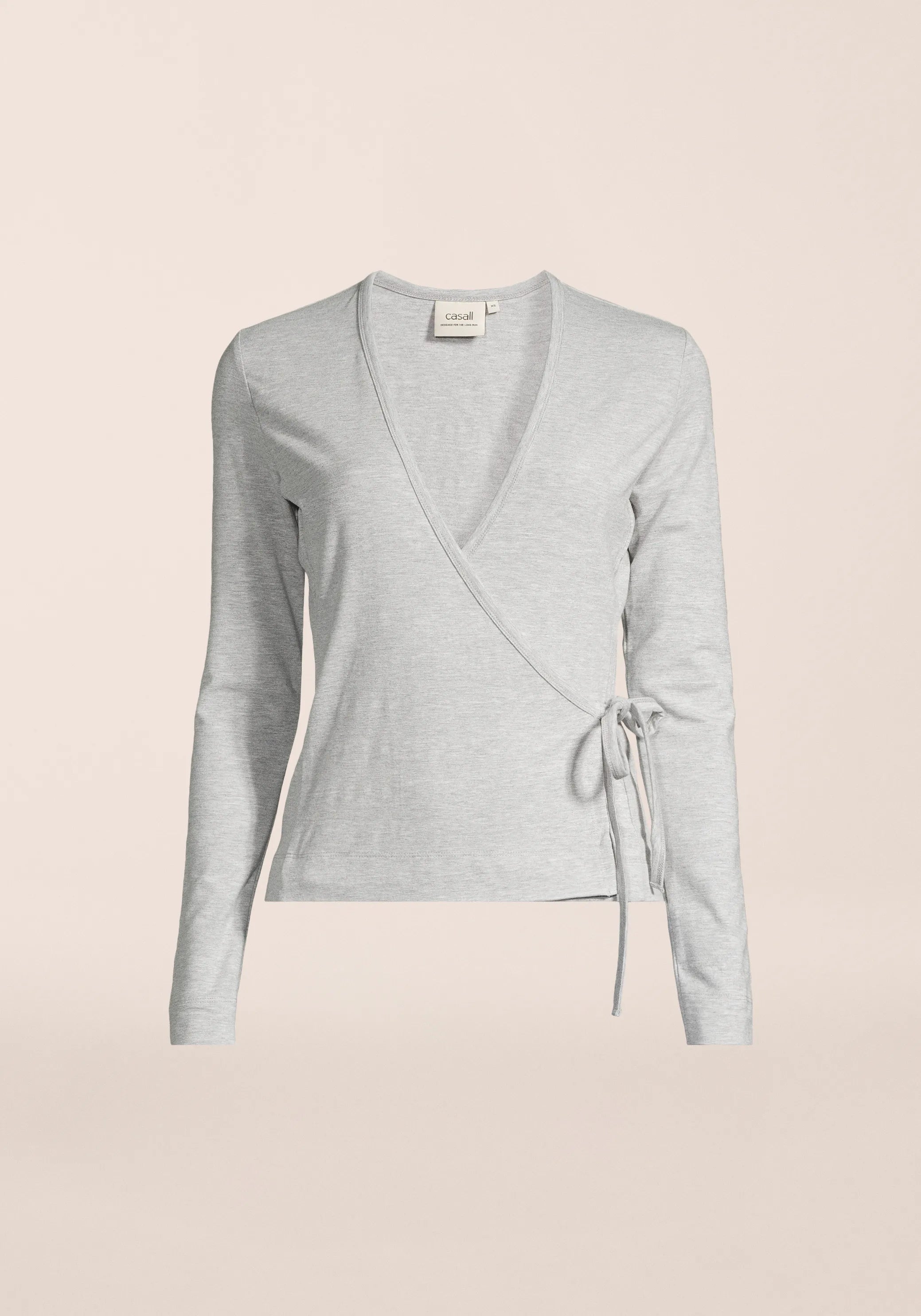 Casall Sublime Studio Longsleeve Wrap maglia Grey Melange