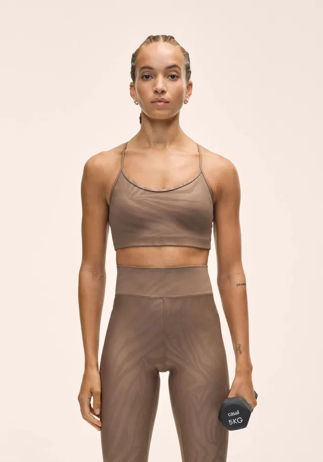 Casall Sleek Strappy reggiseno sportivo Zebra Khaki medio