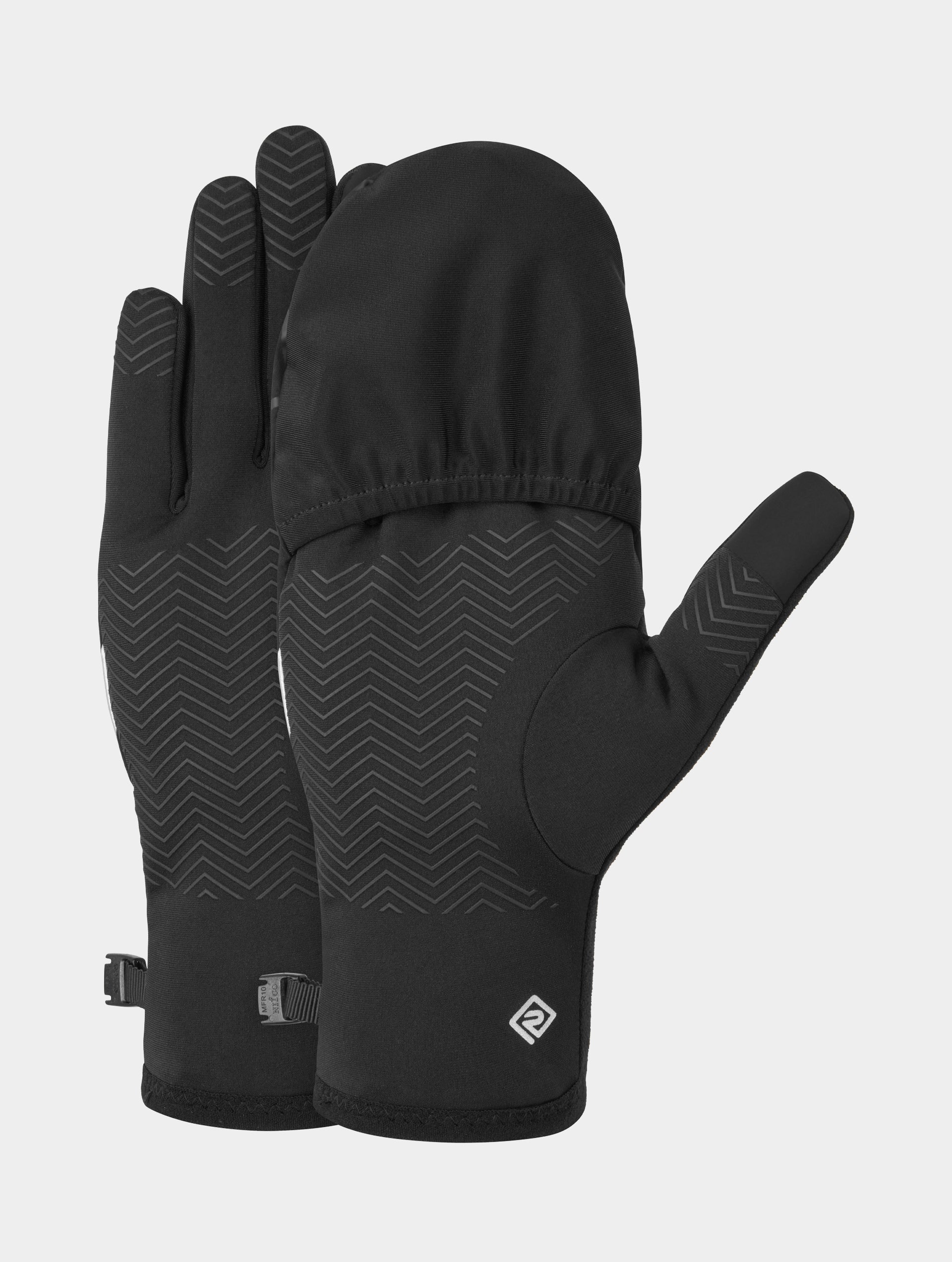 Ronhill Wind-Block Guanti Running Convertibili Neri