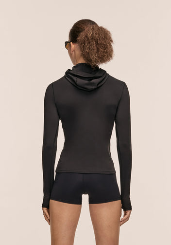 Casall Neat felpa cappuccio nero maniche lunghe