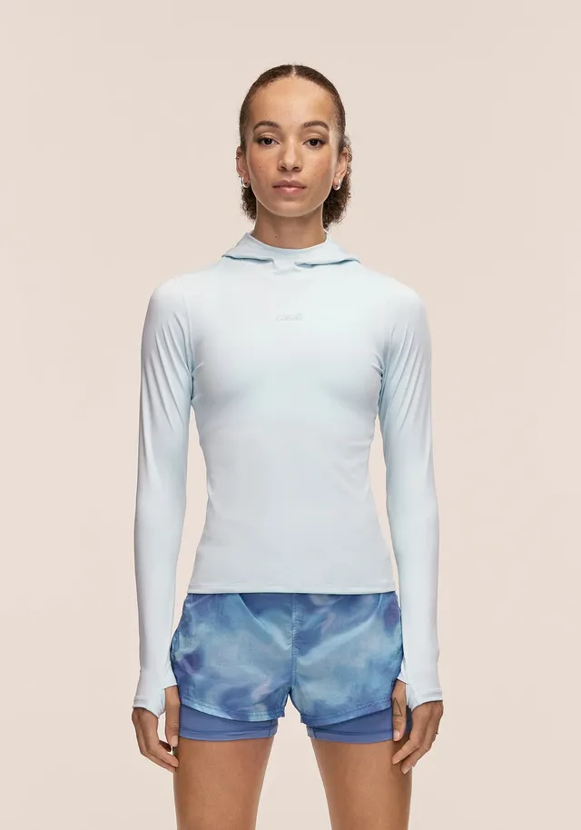 Casall Neat felpa hoodie aqua glow traspirante
