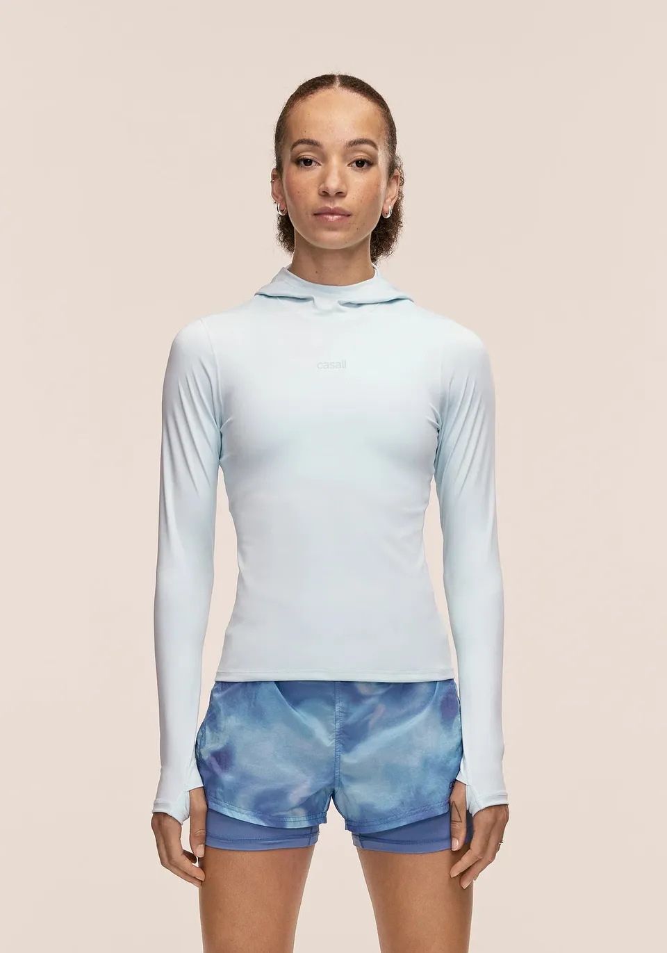 Casall Neat felpa hoodie aqua glow traspirante