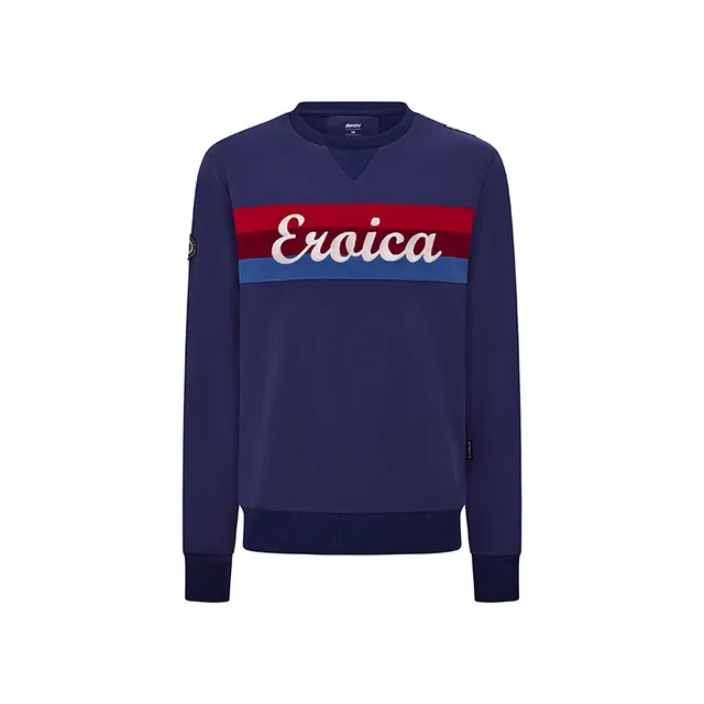 L'Eroica Timo felpa girocollo navy in cotone