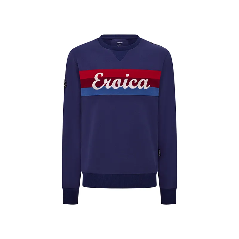 L'Eroica Timo felpa girocollo navy in cotone