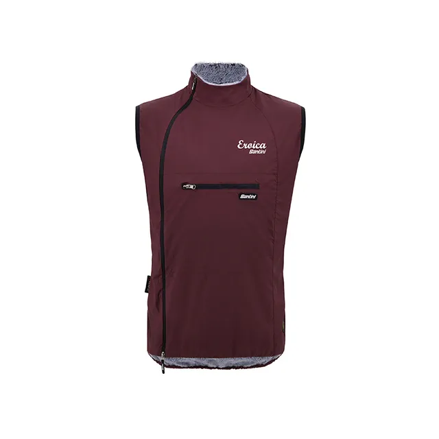 L'Eroica Alpha Pack gilet bici burgundy antivento