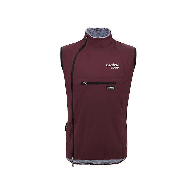 L'Eroica Alpha Pack gilet bici burgundy antivento