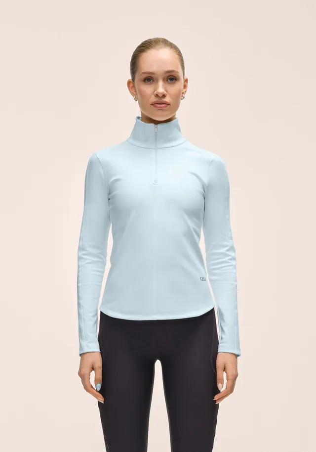 Casall Serene Half Zip Maglia Corsa Aqua Glow