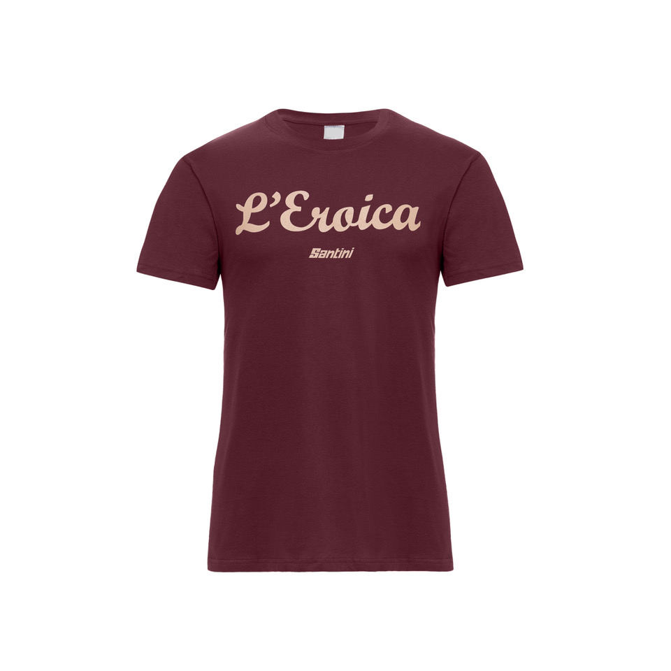 L'Eroica T-shirt cotone bordeaux vestibilità regolare