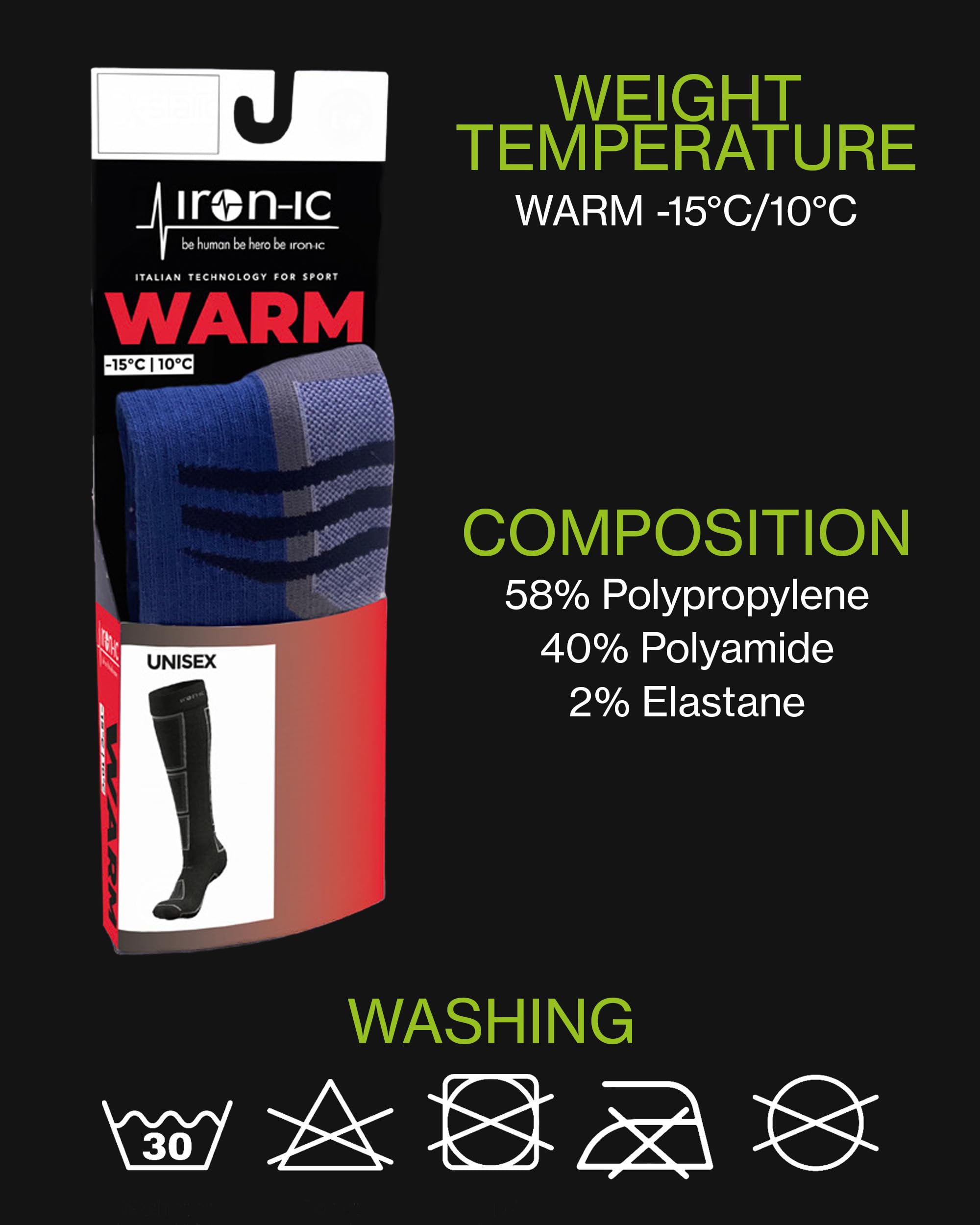 Iron-Ic Expyra 920196 calze unisex termiche traspiranti