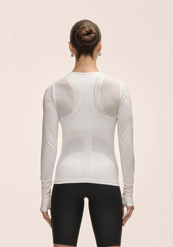Casall Maze Long Sleeve maglia donna bianca traspirante