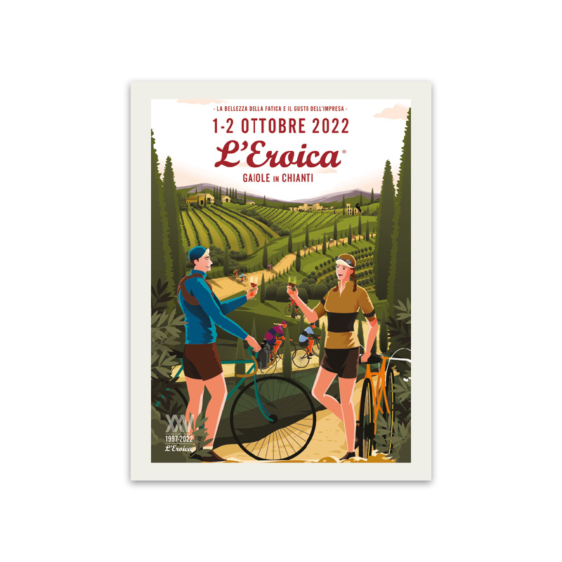 L'Eroica Gaiole in Chianti 2022 poster illustrazione ufficiale