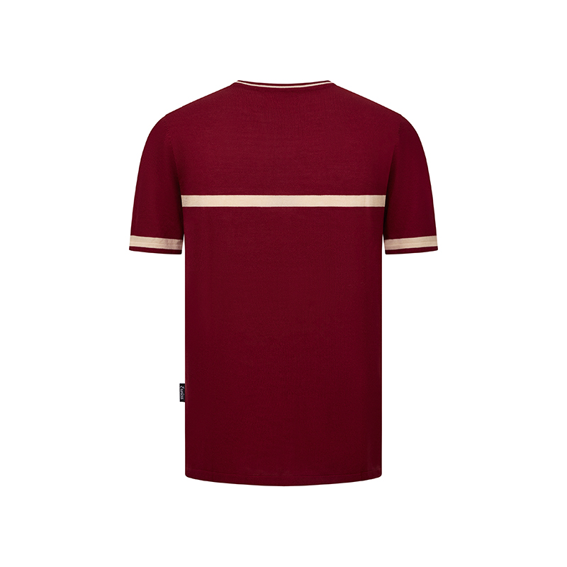 L'Eroica T-shirt bordeaux jacquard viscosa slim fit