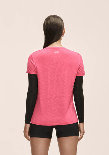 Casall Soft Texture Tee T-shirt Ruby Blush in Tencel