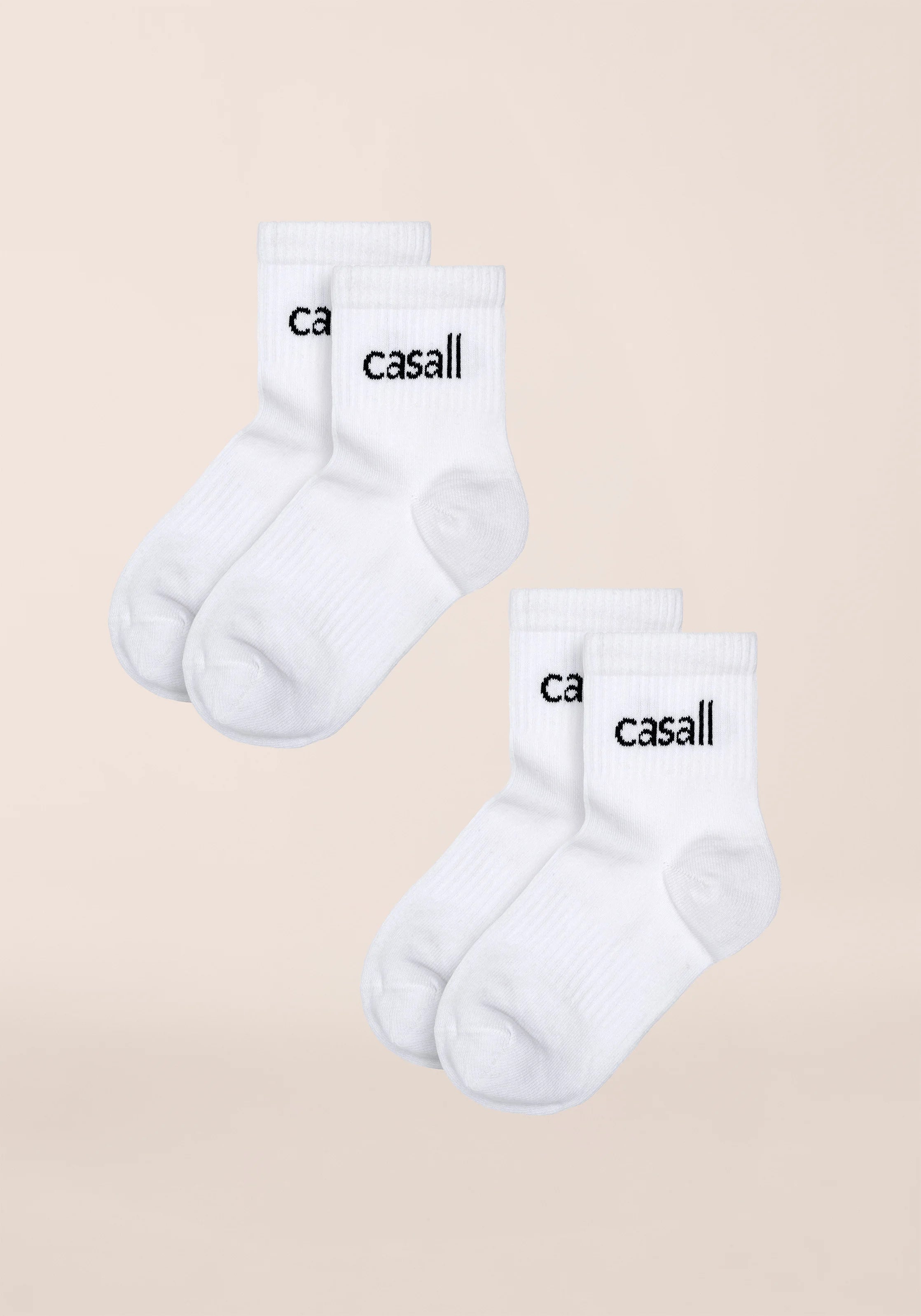 Casall Low-Cut Tube Sock Calzini Corti Bianchi 2 Paia