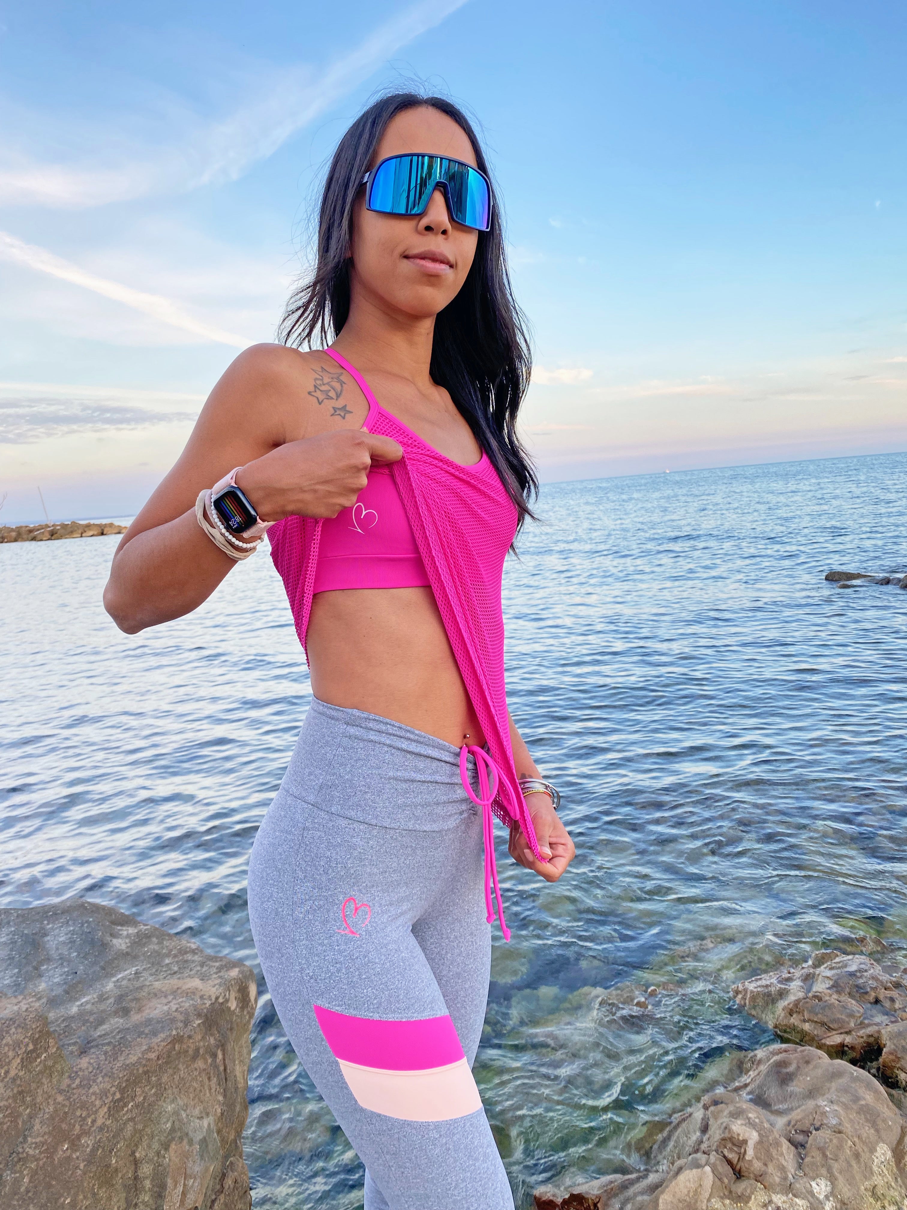 VB Canottiera con top fucsia coppe estraibili