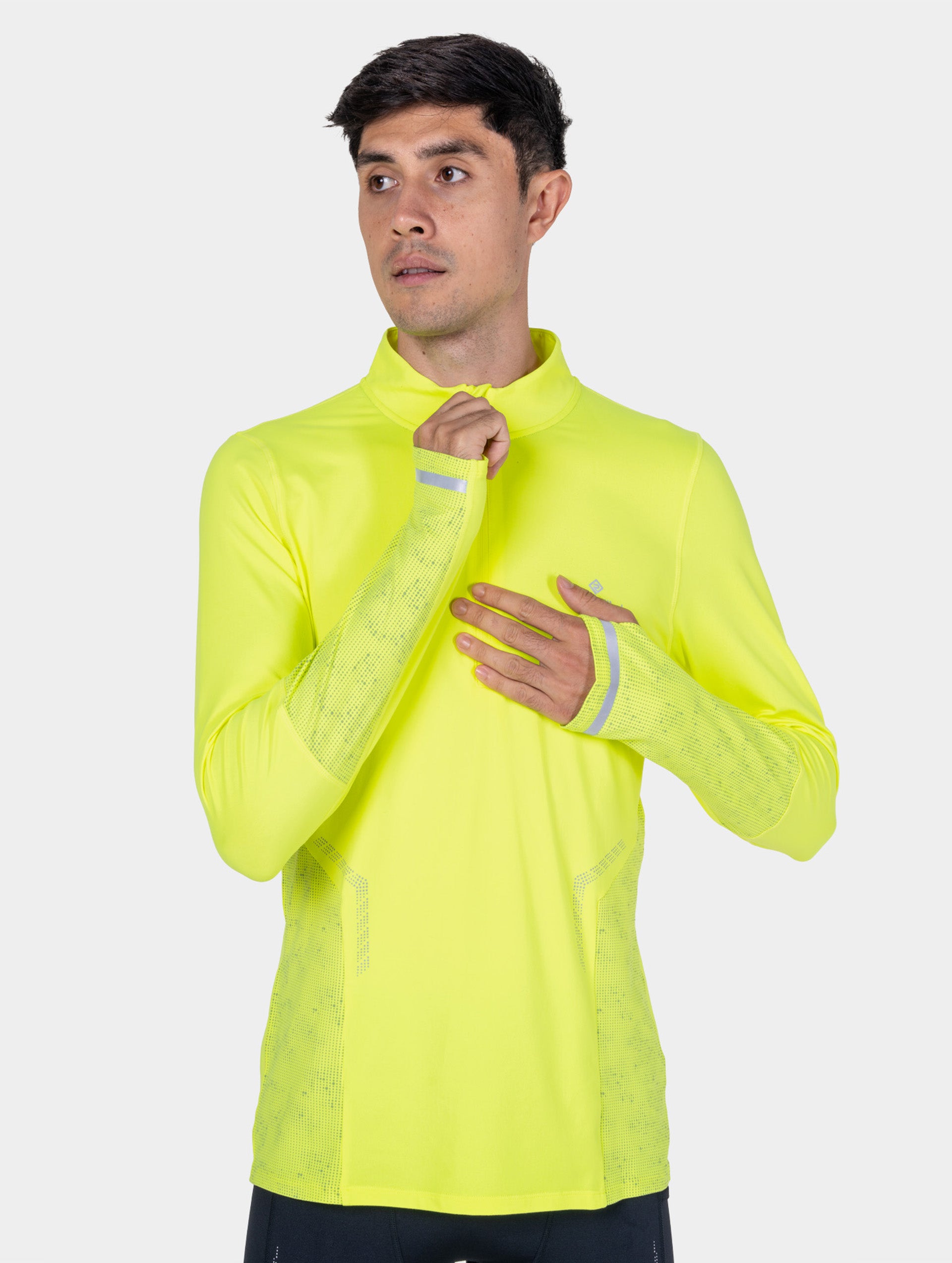 Ronhill Tech Reflect 1/2 Zip maglia running Fluo Zest riflettente