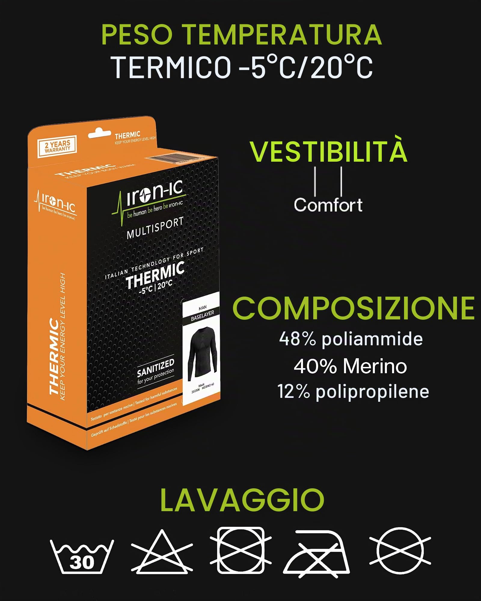 Iron-Ic Expyra 202006 maglia termica manica lunga S-M merino