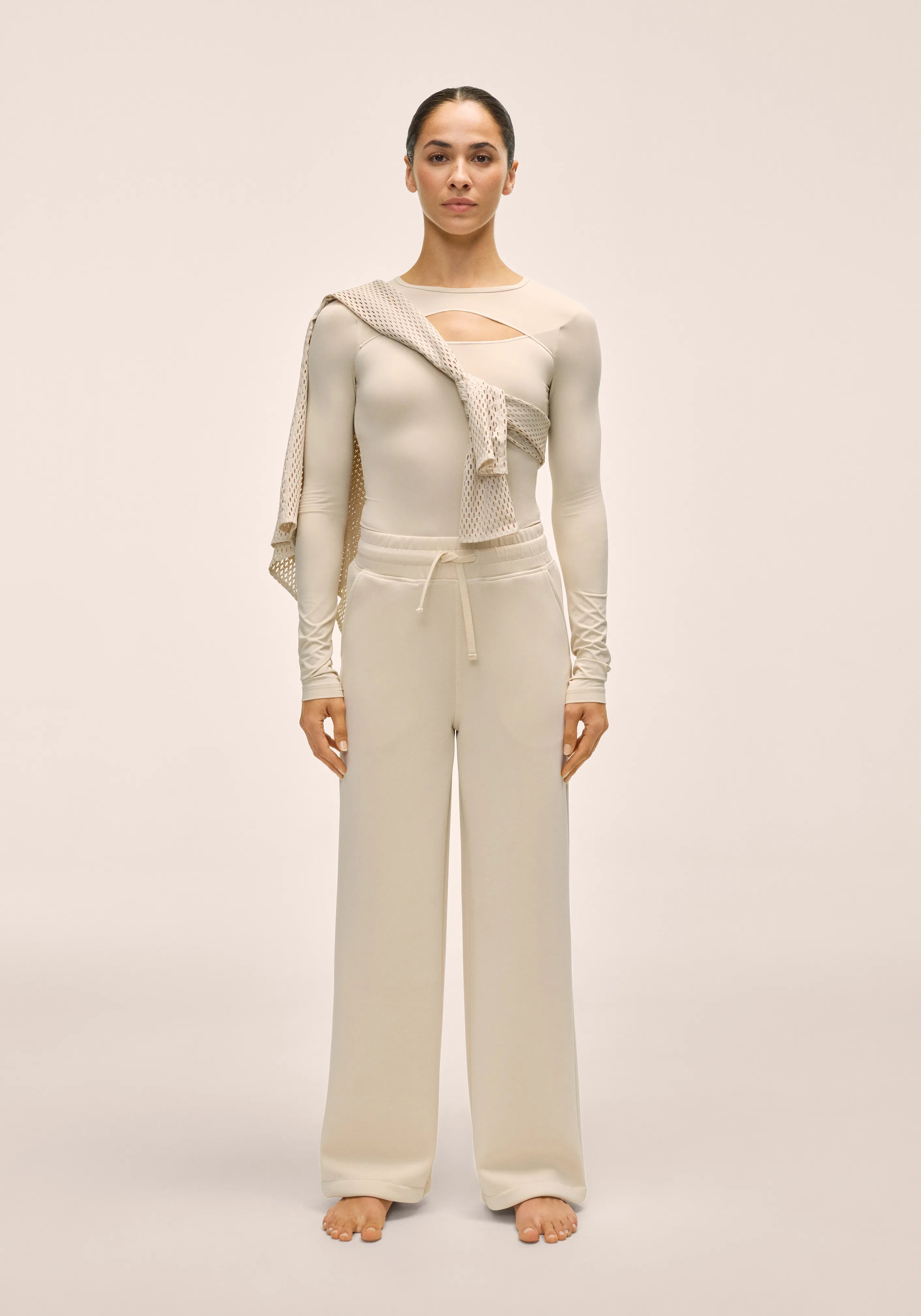Casall Peachy Straight Leg Jogger pantaloni Lamb White