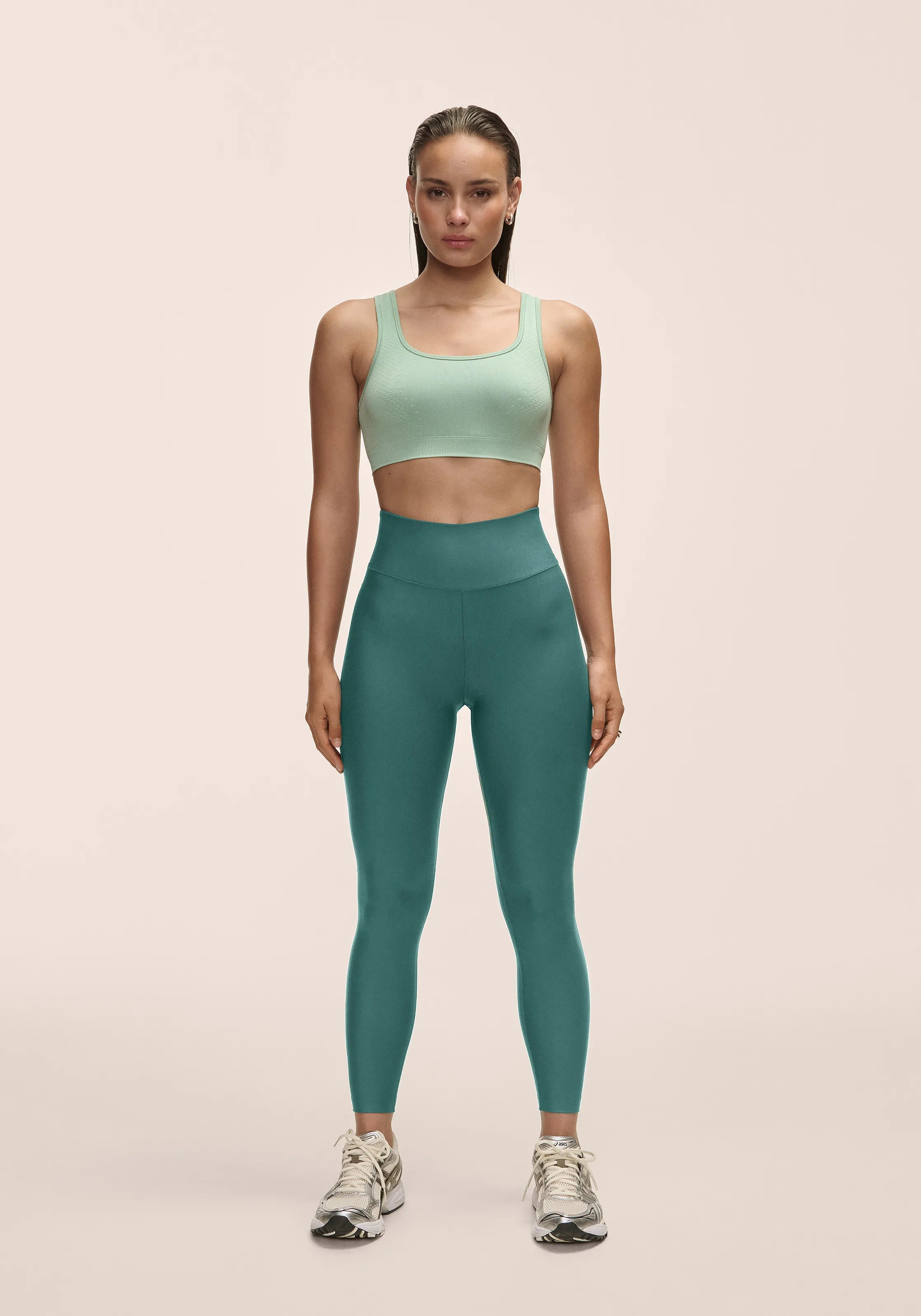 Casall Graphic High Waist Tights leggings Winter Green modellanti