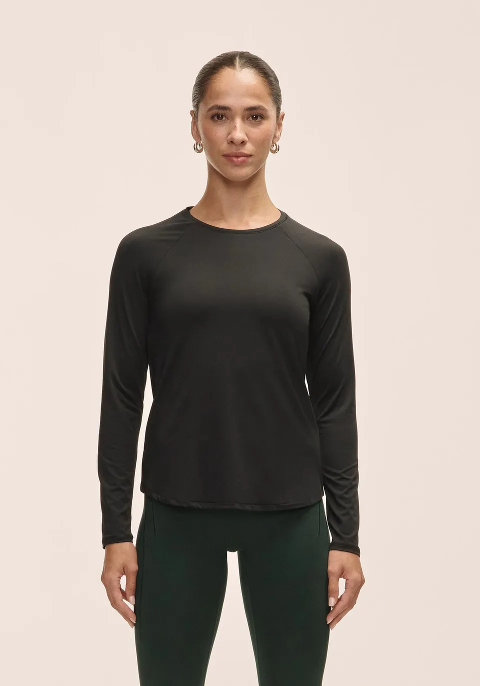 Casall Essential Long Sleeve maglia donna nera maniche lunghe