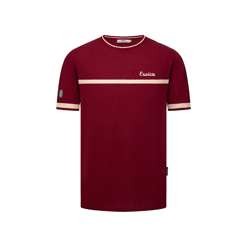 L'Eroica T-shirt bordeaux jacquard viscosa slim fit