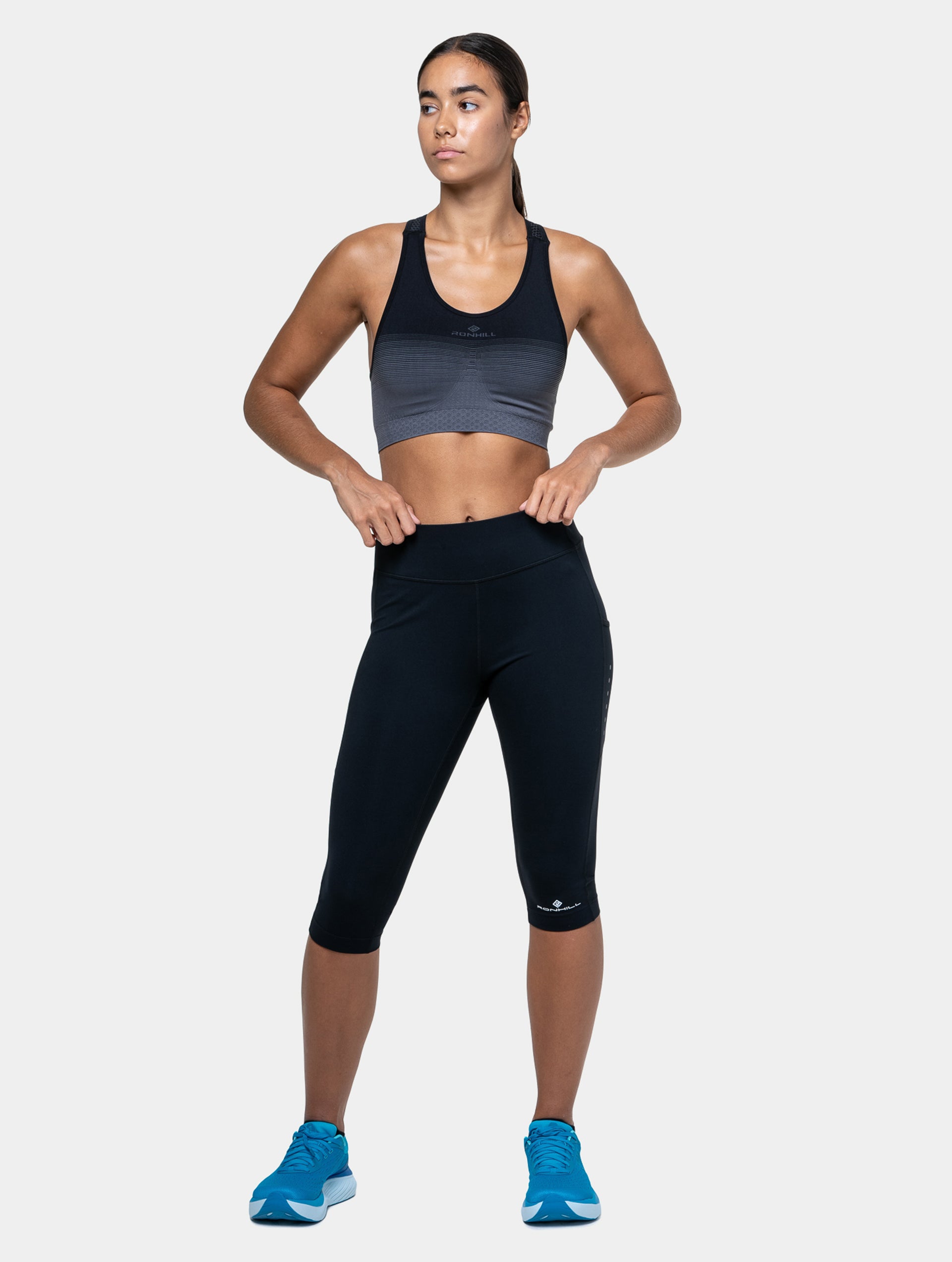 Ronhill Core Capri leggings running 3/4 neri donna