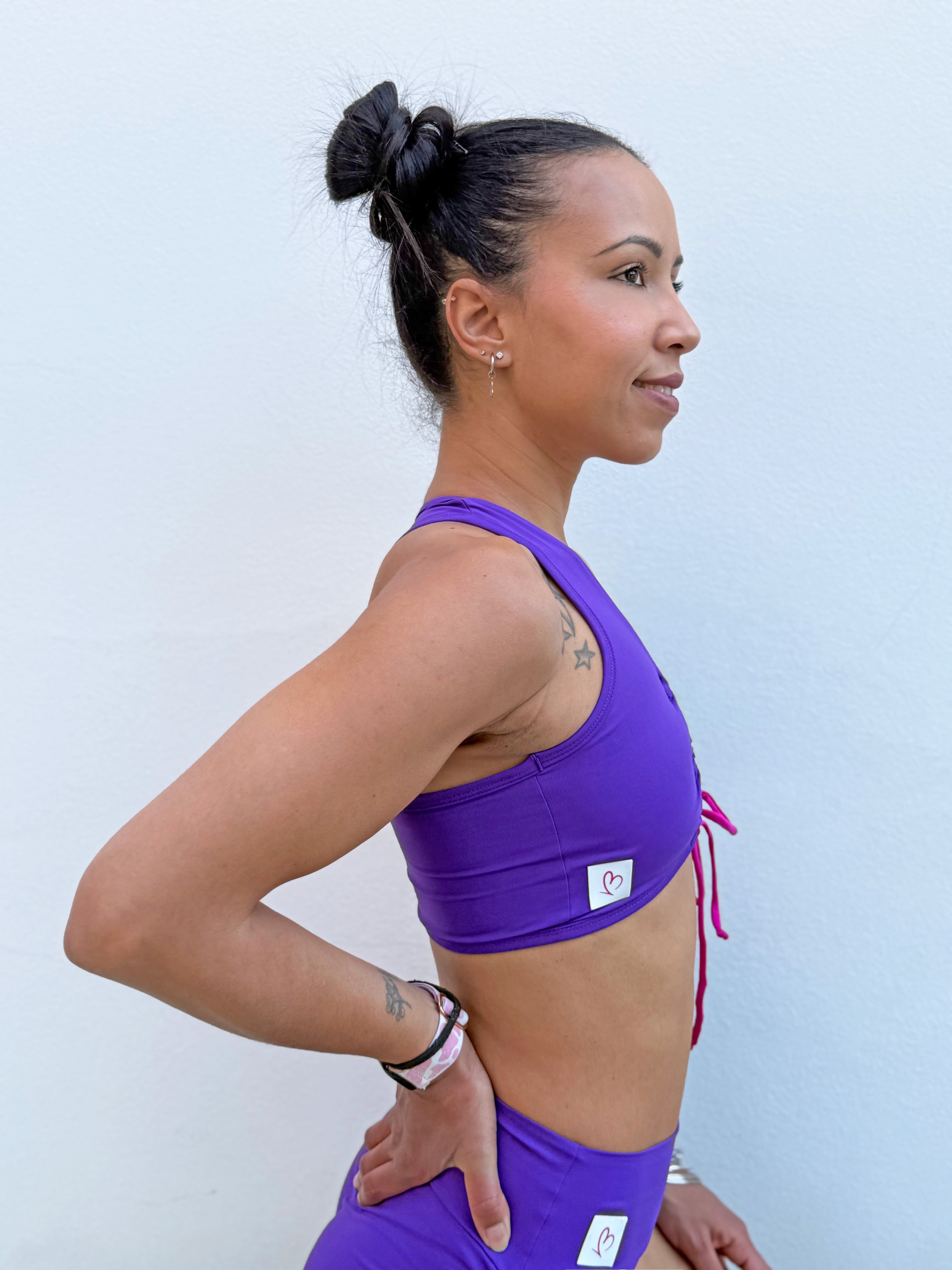 VB Violet top sportivo con lacci