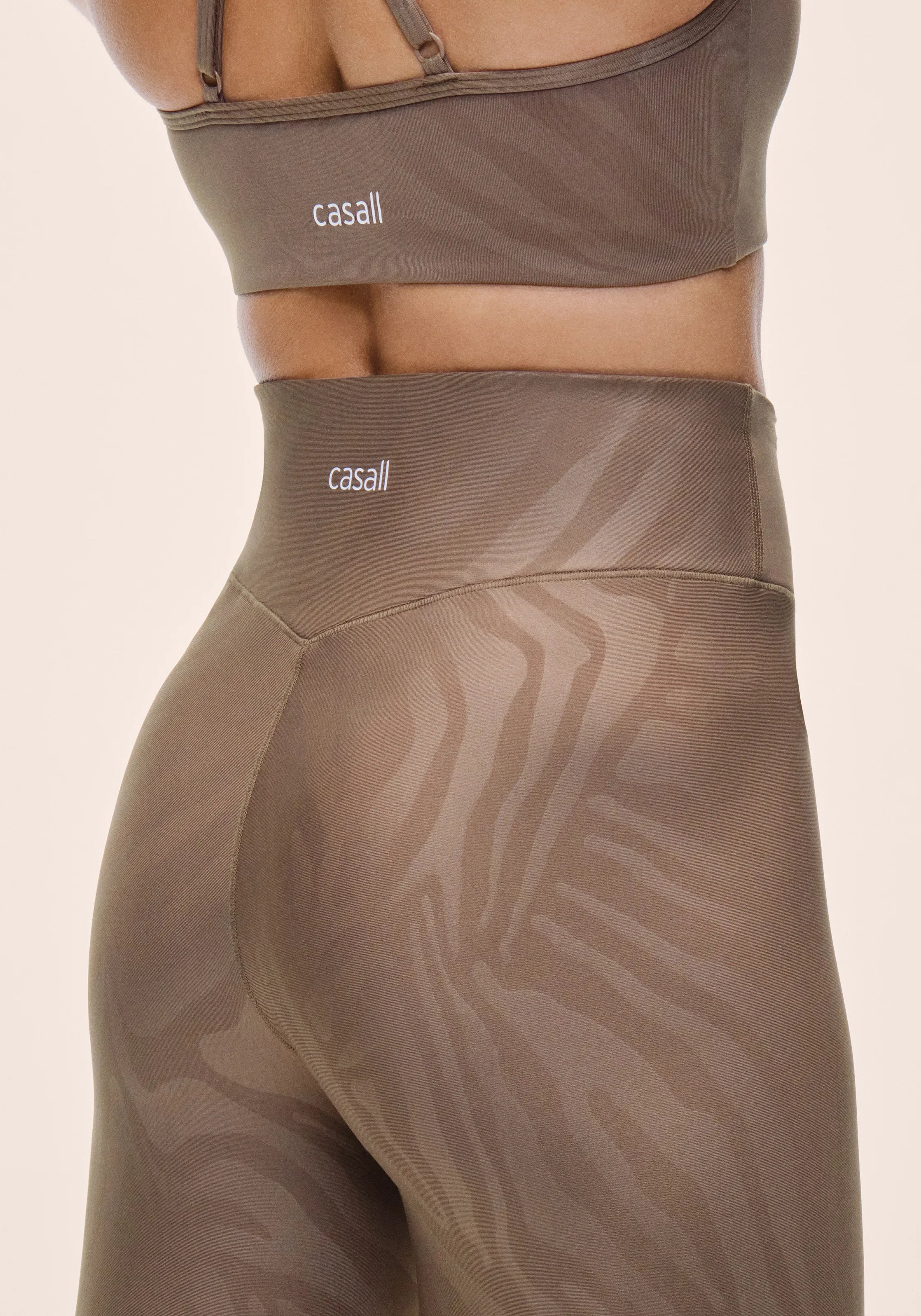 Casall Heat Printed High Waist Tights leggings Zebra Khaki traspirante