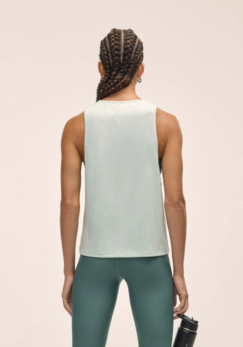 Casall Laser Mesh Flow Tank canotta sportiva verde mesh
