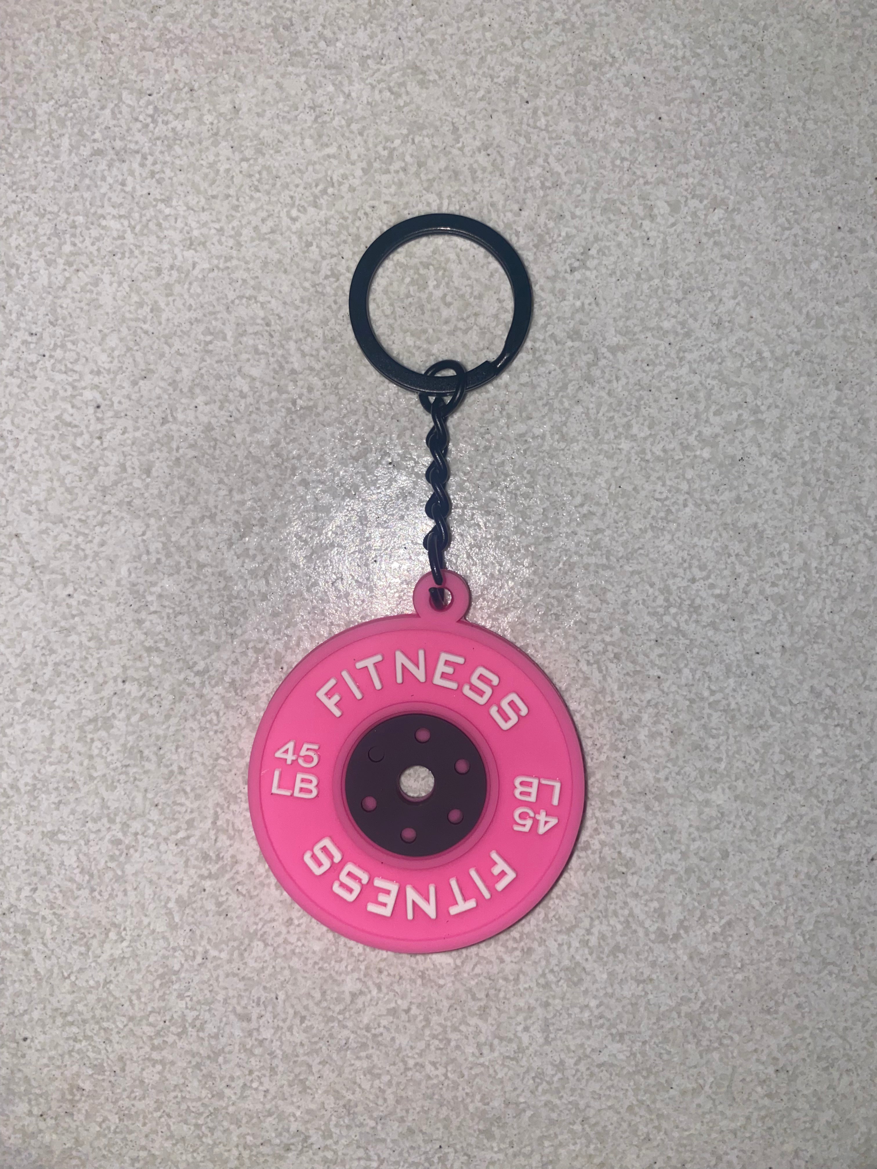 VB Disco portachiave silicone rosa scuro