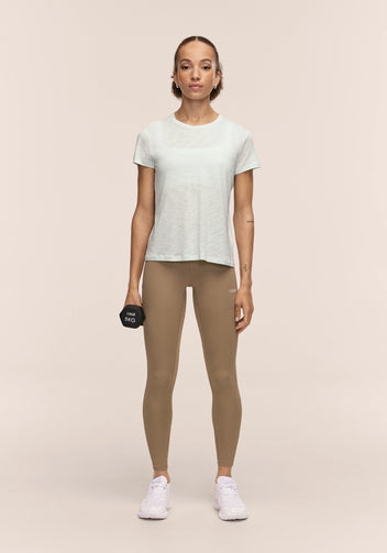 Casall Soft Texture Tee t-shirt yoga verde morbida