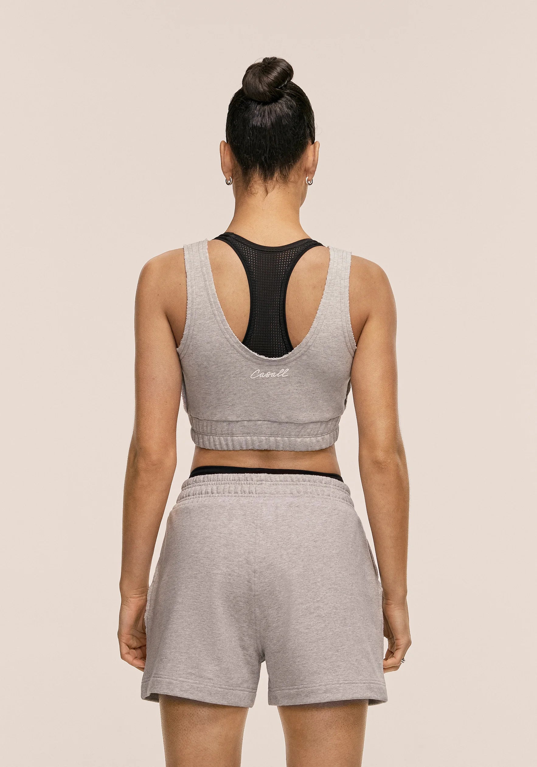 Casall Reversed Seam Terry Top maglia grigio melange cotone