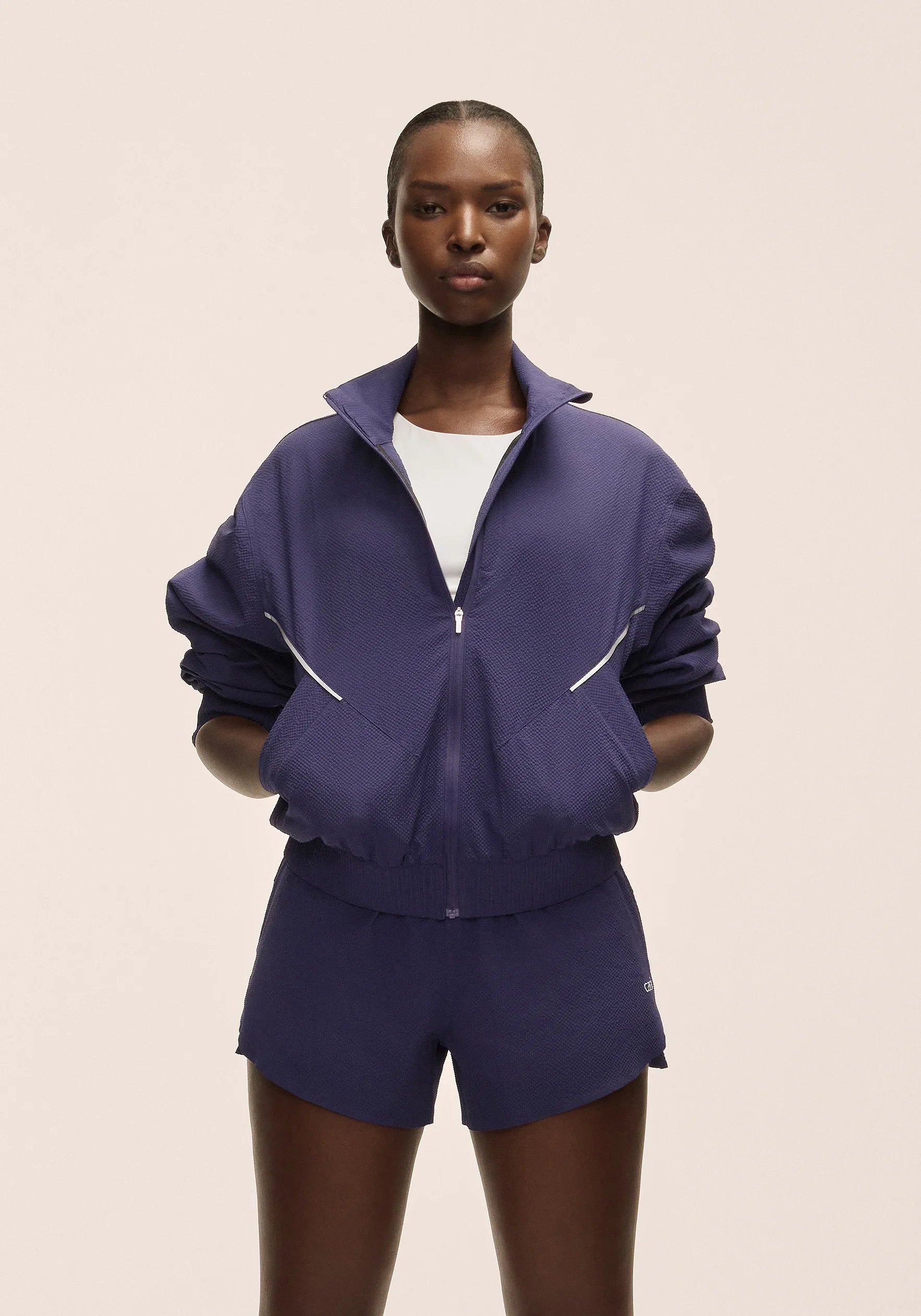 Casall Luna Textured Jacket giacca viola traspirante