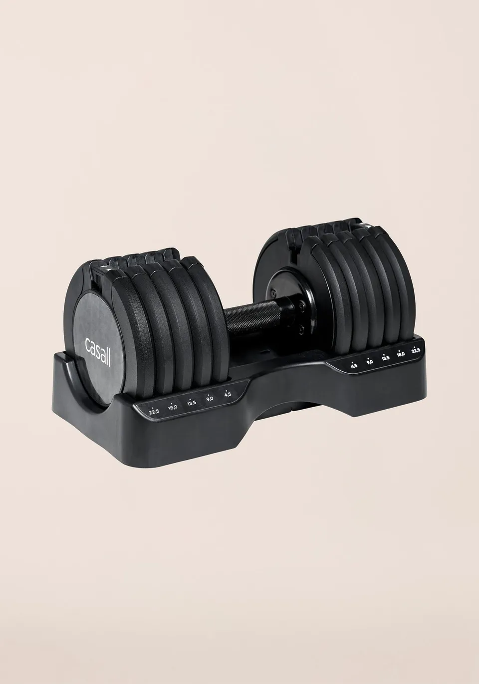 Casall Adjustable Dumbbell manubrio 4,5-22,5 kg nero
