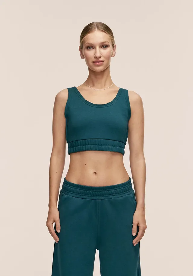 Casall Reversed Seam Terry Top top fitness verde cotone relaxed