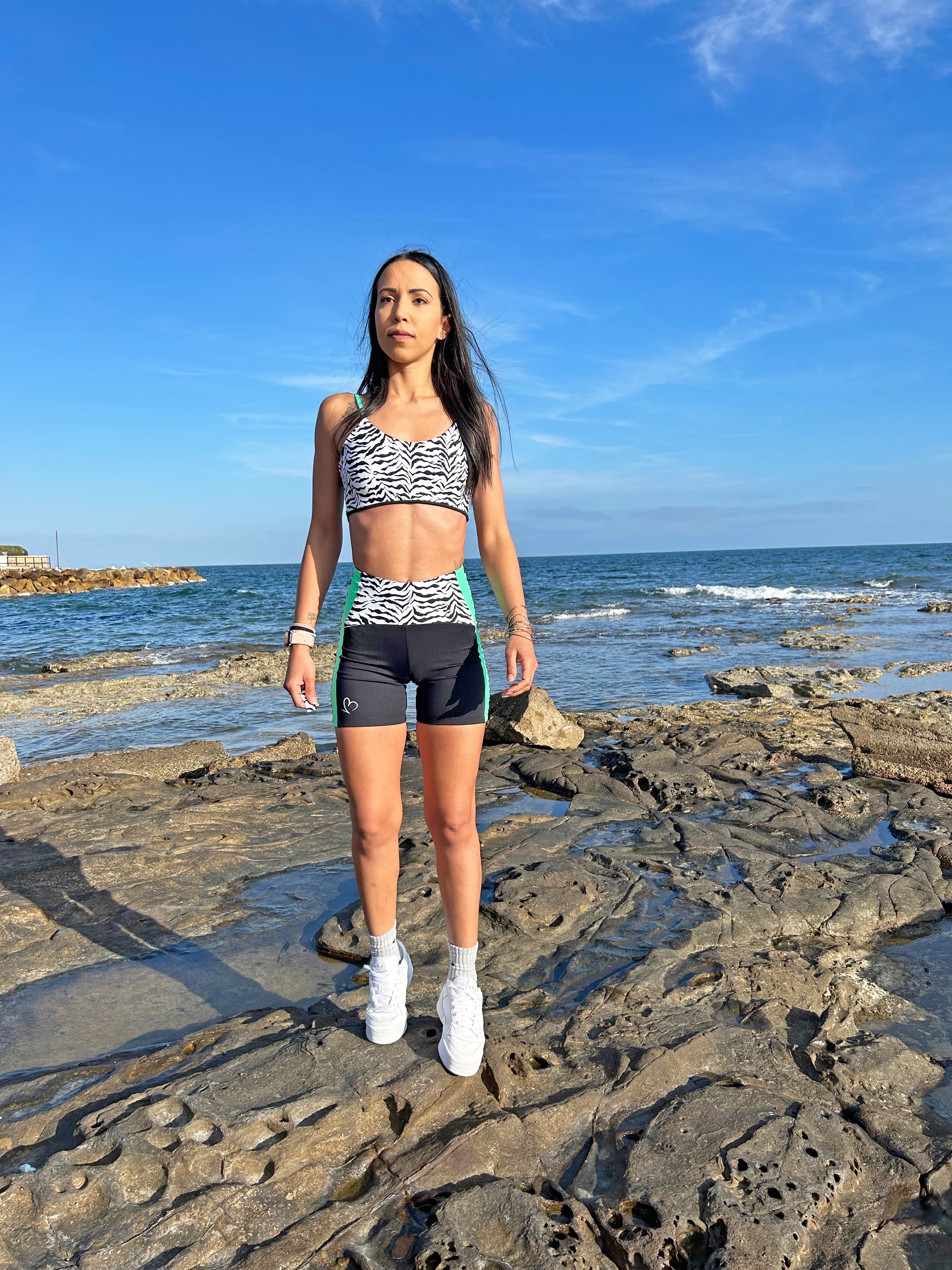 VB Zebra Nero Double-Face Top in Supplex Traspirante