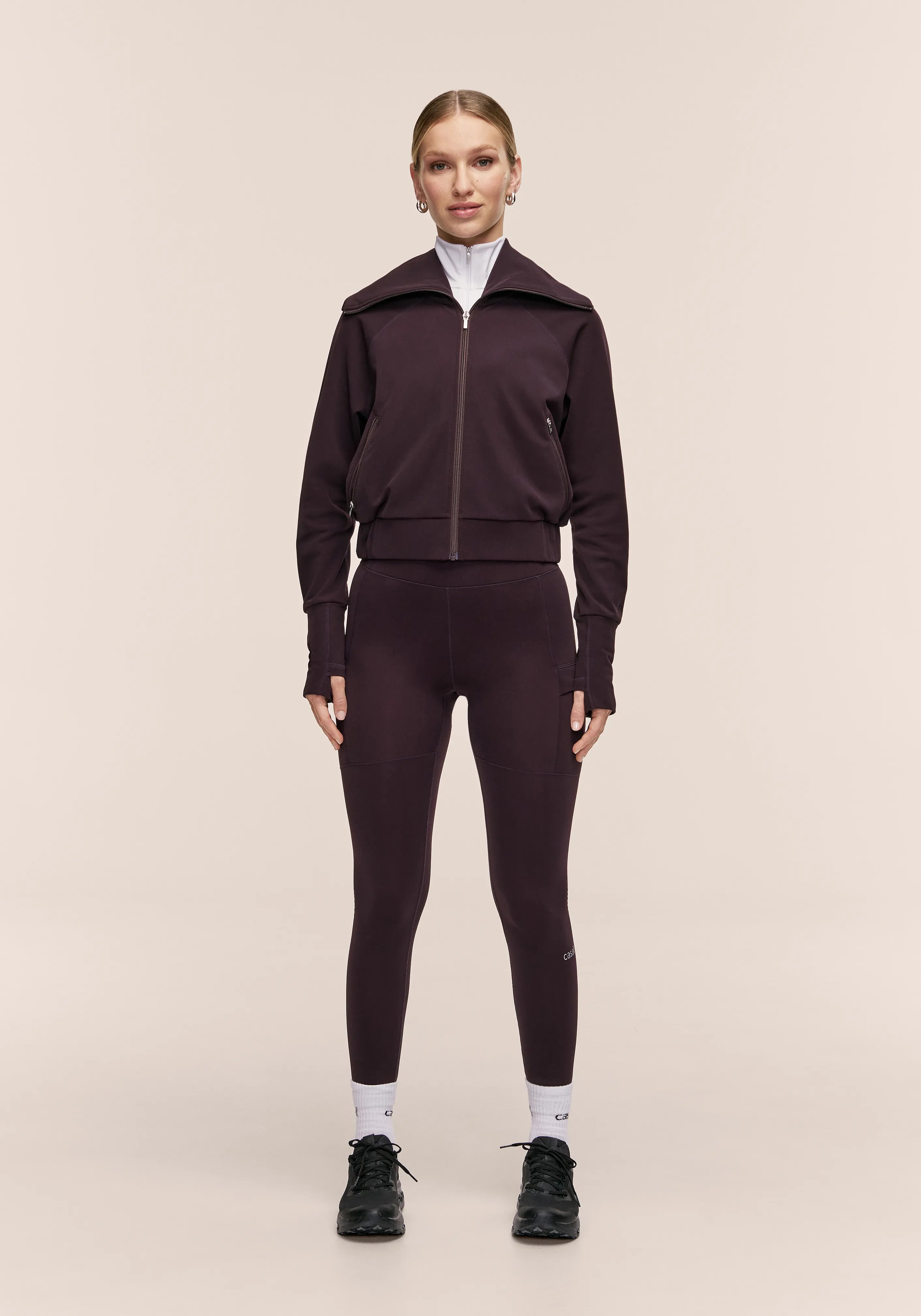 Casall Warm leggings termici dark cherry moon invernale tasche