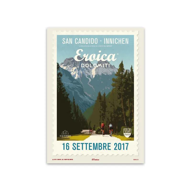 L'Eroica Dolomiti 2017 poster illustrazione ufficiale