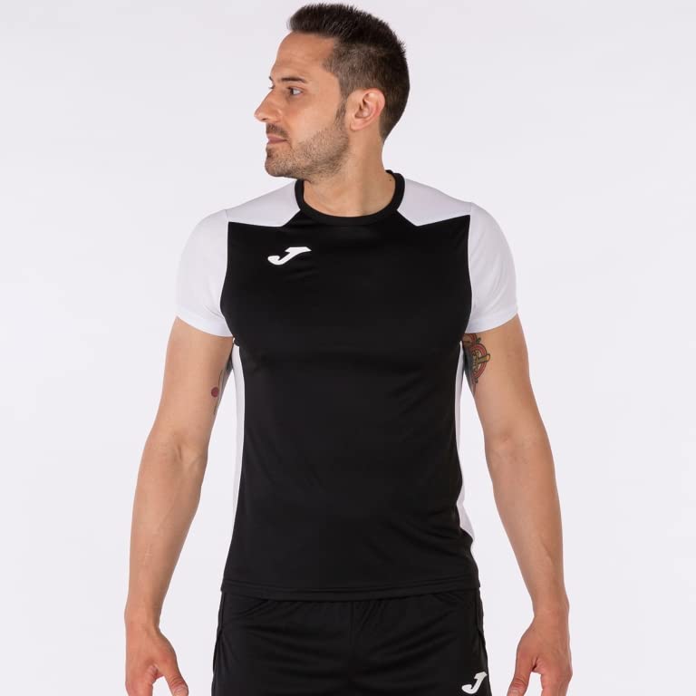 Joma Record II Maglietta Uomo Nero Bianco Traspirante