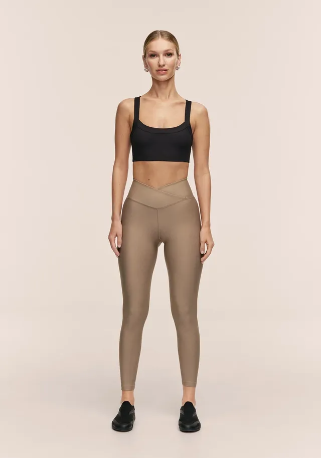Casall Overlap High Waist Leggings Cachi Chiaro