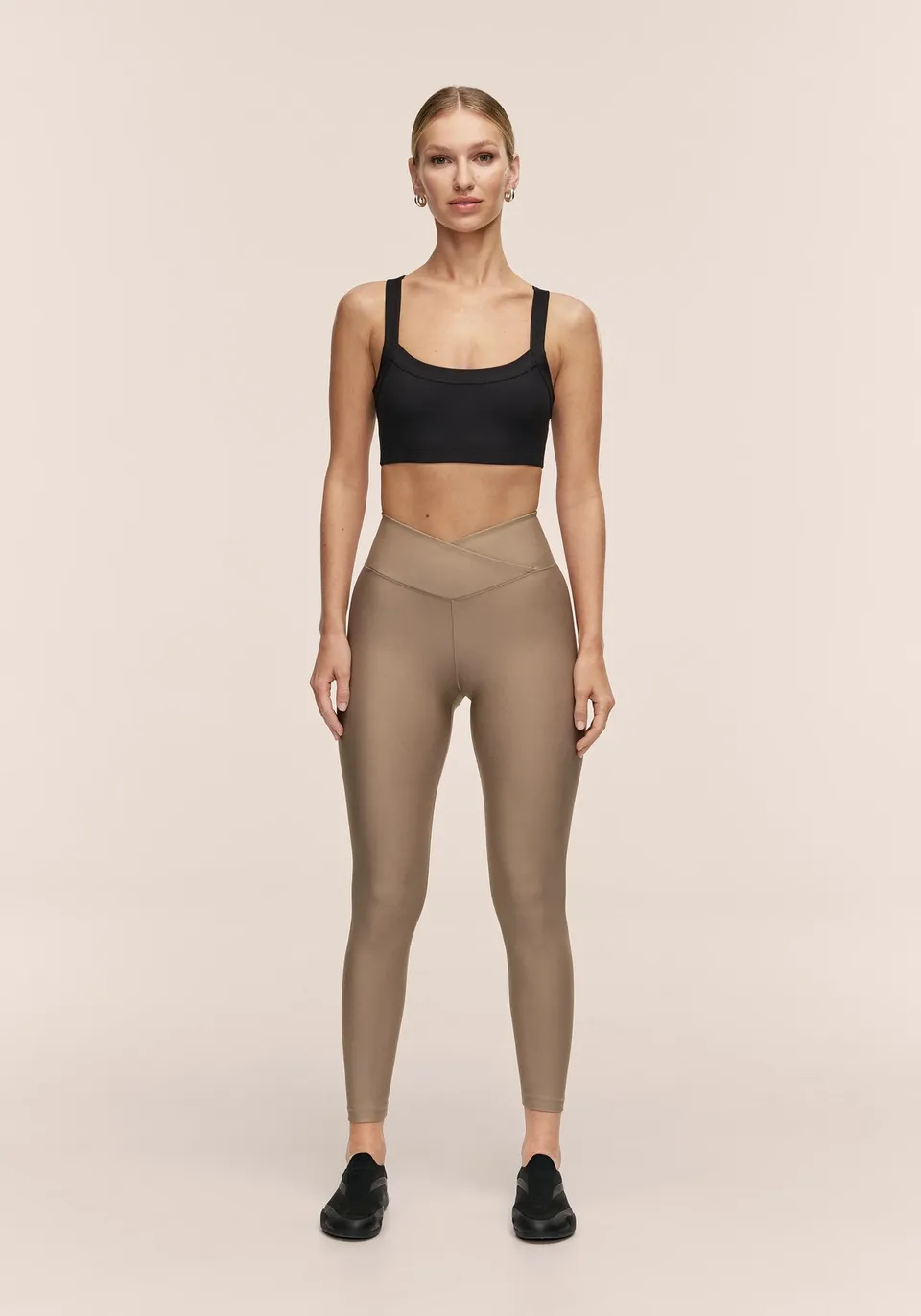 Casall Overlap High Waist Leggings Cachi Chiaro