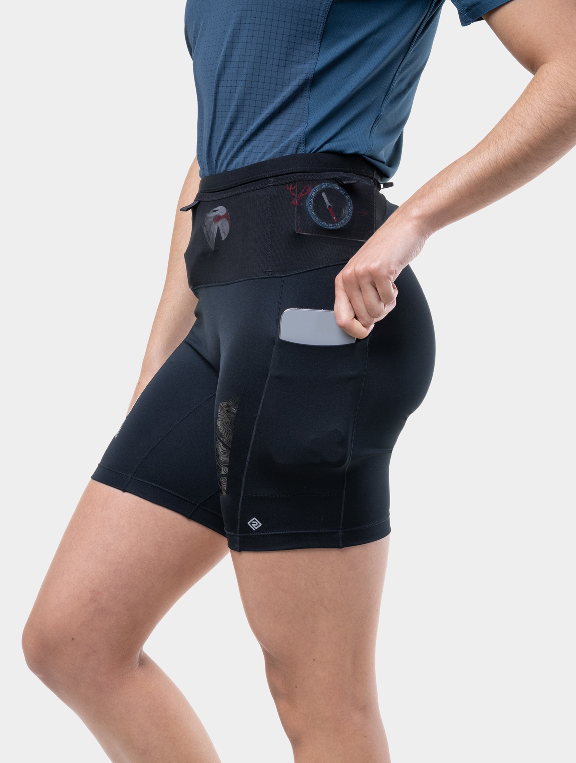 Ronhill Tech All-Terrain 7" shorts running donna nero con tasche