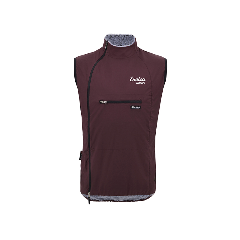 L'Eroica Alpha Pack gilet bici burgundy antivento
