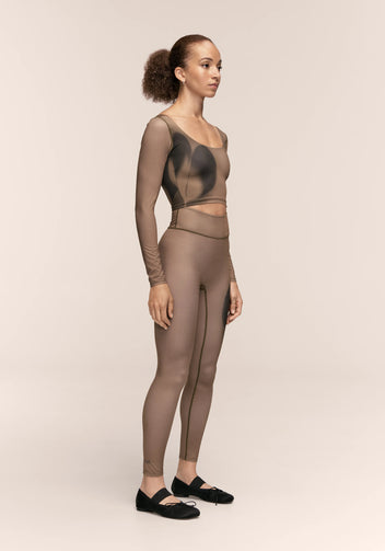 Casall Aura Flower Leggings Aura Lt Khaki per yoga