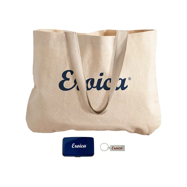 L'Eroica Set Shopping Blu Shopper in Cotone
